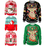 Unisex Ugly Christmas Sweater Vacation Santa Elf Pullover Funny Sweaters