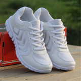 Women Casual Shoes Fashion Breathable Walking Mesh Lace Up Flat Sneakers