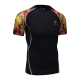 3D Printed T-shirts Men Compression Shirt Men's MMA T Shirt Short Sleeve Quick Dry