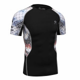 3D Printed T-shirts Men Compression Shirt Men's MMA T Shirt Short Sleeve Quick Dry