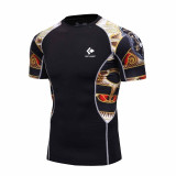 3D Printed T-shirts Men Compression Shirt Men's MMA T Shirt Short Sleeve Quick Dry