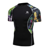 3D Printed T-shirts Men Compression Shirt Men's MMA T Shirt Short Sleeve Quick Dry
