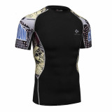 3D Printed T-shirts Men Compression Shirt Men's MMA T Shirt Short Sleeve Quick Dry