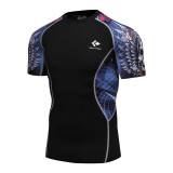 3D Printed T-shirts Men Compression Shirt Men's MMA T Shirt Short Sleeve Quick Dry