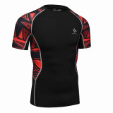 3D Printed T-shirts Men Compression Shirt Men's MMA T Shirt Short Sleeve Quick Dry