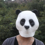 Homestia 1pc Halloween Costume Panda Head Latex Panda Mask Animal Cosplay Masks Classic Funny Panda For Christmas House Party