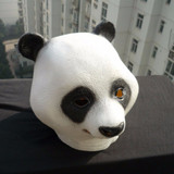 Homestia 1pc Halloween Costume Panda Head Latex Panda Mask Animal Cosplay Masks Classic Funny Panda For Christmas House Party