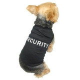 Black Pet Dog Puppy Security Cotton T Shirt Tank Top Tee Clothes Apparel - Small