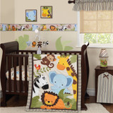 Bedtime Originals by Lambs & Ivy - Jungle Buddies 3-Piece Crib Bedding Set, Brown