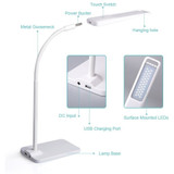 New arrive Gooseneck 6W LED Desk Lamp / 3-Level Dimmer, Touch-Sensitive Controller, Portable Lightweight Table Reading(White)