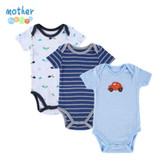 New 3PCS Baby Boy Rompers Baby Clothing Set Summer Cotton Baby Girl Boy Short Sleeve Car Printed Jumpsuit Newborn Baby Clothes