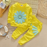 ST185  2016 spring autumn children girl clothing set baby girls sports sunflower costume kids clothing set suit ST185  2016 spring autumn children girl clothing set baby girls sports sunflower costume kids clothing set suit
