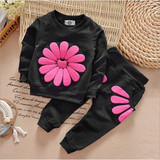 ST185  2016 spring autumn children girl clothing set baby girls sports sunflower costume kids clothing set suit ST185  2016 spring autumn children girl clothing set baby girls sports sunflower costume kids clothing set suit