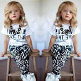 Toddler Kids Baby Girls Outfit Clothes T-shirt Tops+Long Pants Trousers 2PCS Set