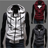 Fashion Zipper Cardigan Sweatshirts Sport Brand Hoodies Men, Casual Sweatershirt Men Slim Hoodie Sleeveless Sweatshirts Jacket