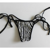 New sexy triangle thong bottom bandage swimsuit  Halter Brazilian bikinis set Zebra push up women swimwear bathing suit