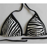 New sexy triangle thong bottom bandage swimsuit  Halter Brazilian bikinis set Zebra push up women swimwear bathing suit