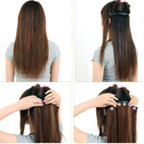 Long 17-29 inch Synthetic Clip In Hair Extensions High Temperature Fiber Curly Hair Extension Multicolor 150g