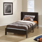 Sauder Parklane Twin Platform Bed with Headboard, Espresso