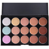 New 15 Colors Contour Face Cream Makeup Set for Pincel Maquiagem Concealer Palette with Powder Puff Brush Make Up Cosmetic Set