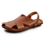 New Men Genuine Leather Beach Shoes Flip Flops Casual Shoes Men's Sandals Summer Slippers Gladiator Heels For MEN