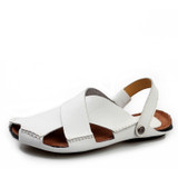 New Men Genuine Leather Beach Shoes Flip Flops Casual Shoes Men's Sandals Summer Slippers Gladiator Heels For MEN