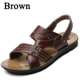 Genuine Leather Men Shoes Fashion Black Sandals Men Shoes Beach Summer Shoes,OX1991 Casual Sandalias Summer Sandals Men Shoes