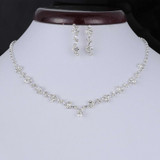 Silver Tone Crystal Tennis Choker Necklace Set Earrings Factory Price Wedding Bridal Bridesmaid African Jewelry Sets 14F3AF067