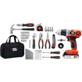 Black & Decker 68-Piece Project Kit with 20-Volt Lithium Drill/Driver, LDX120PK