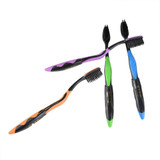 Hot Fashion 4PCS Double Ultra Soft Toothbrush Bamboo Charcoal Nano Brush Oral Care 625 Nano-antibacterial Toothbrush Black Heads