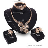 Necklace Earrings Bracelet Rings For Women Crystal 18k gold jewelry sets gifts