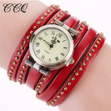 CCQ Vintage Rivet Leather Bracelet Watches Fashion Women Quartz Watches Ladies Quartz Watch Reloj Mujer Relogio Feminino 1158 CCQ Vintage Rivet Leather Bracelet Watches Fashion Women Quartz Watches Ladies Quartz Watch Reloj Mujer Relogio Feminino 1158