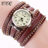 CCQ Vintage Rivet Leather Bracelet Watches Fashion Women Quartz Watches Ladies Quartz Watch Reloj Mujer Relogio Feminino 1158 CCQ Vintage Rivet Leather Bracelet Watches Fashion Women Quartz Watches Ladies Quartz Watch Reloj Mujer Relogio Feminino 1158