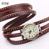 CCQ Vintage Rivet Leather Bracelet Watches Fashion Women Quartz Watches Ladies Quartz Watch Reloj Mujer Relogio Feminino 1158 CCQ Vintage Rivet Leather Bracelet Watches Fashion Women Quartz Watches Ladies Quartz Watch Reloj Mujer Relogio Feminino 1158