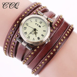 CCQ Vintage Rivet Leather Bracelet Watches Fashion Women Quartz Watches Ladies Quartz Watch Reloj Mujer Relogio Feminino 1158 CCQ Vintage Rivet Leather Bracelet Watches Fashion Women Quartz Watches Ladies Quartz Watch Reloj Mujer Relogio Feminino 1158