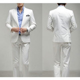 Men's Business Suit men's blazer man pants slim fit white suits quality suit set XXXL