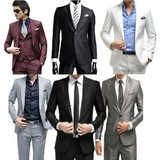 Men's Business Suit men's blazer man pants slim fit white suits quality suit set XXXL