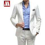 Men's Business Suit men's blazer man pants slim fit white suits quality suit set XXXL