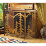 RUSTIC FOREST FIREPLACE SCREEN
