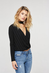 Project Social T Lacey Crossover Top | Black