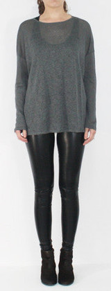 Nanavatee Linen Long Sleeve T-Shirt | Charcoal