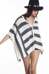 27 Miles Malibu Ceci Cardigan | Charcoal Stripe | SALE