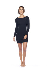 INDAH Ritual Basket Weave Back Mini Dress | Black | sale