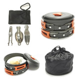 12pcs Outdoor Camping Cookware Set Aluminum Cooking Bowl Pot Fry Pan Travelling Hiking Picnic BBQ Tableware Camping Equipment