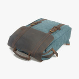 Crazy Horse Leather Canvas Travel Backpack