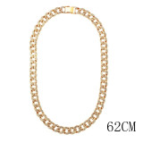 Caraquet Punk Hip Hop Cuban Link Chain Choker Necklace Iced Out Rapper Crystal Necklace Fashion Bling Rhinestone Jewelry Gift