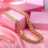 Caraquet Punk Hip Hop Cuban Link Chain Choker Necklace Iced Out Rapper Crystal Necklace Fashion Bling Rhinestone Jewelry Gift