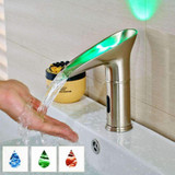 Automatic Sensor LED Waterfall Bathroom Sink Faucet