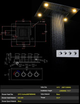 31" LED Ceiling Mount Rain - Big Rain - Dual Rain and Waterfall Shower System - ASARO