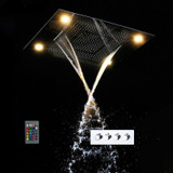 31" LED Ceiling Mount Rain - Big Rain - Dual Rain and Waterfall Shower System - ASARO